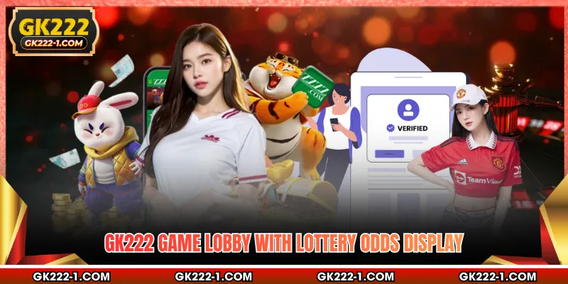 GK222 game lobby with lottery odds display