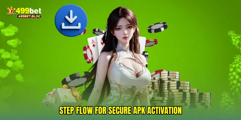 Step flow for secure APK activation